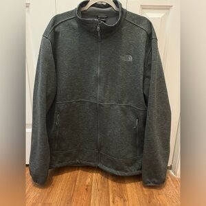 North Face Mens Heathered Dark Gray Full Zip Jacket with pockets- Size XXL